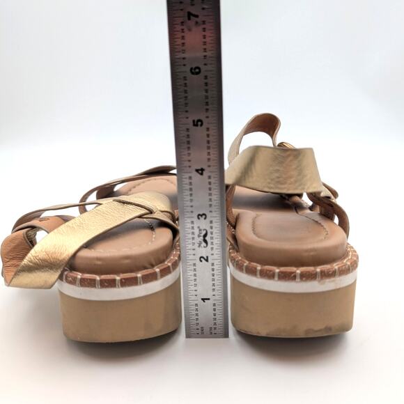 Söfft Ruthie Ankle Strap Platform Wedge Sandals Women's Gold Size US9.5M EU40 - Picture 4 of 10